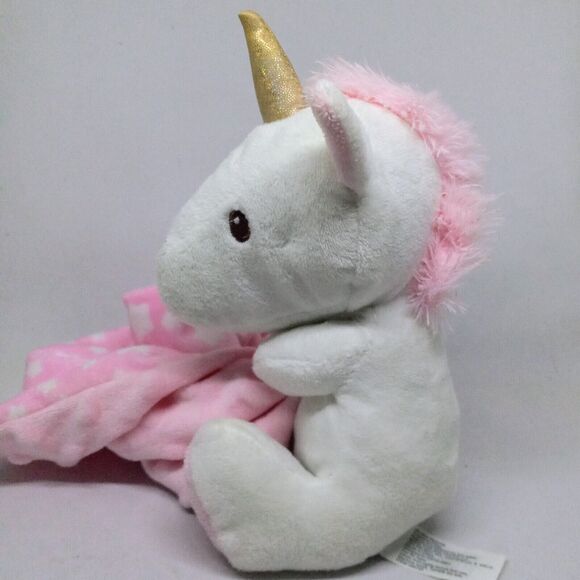 Walgreens Moon And Stars Unicorn Lovey -Minky Dots Blanket-Embroidered Eyes - Picture 4 of 9